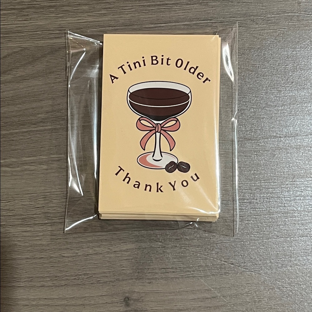 A Tini Bit Older Thank You Cards - Cream and Brown